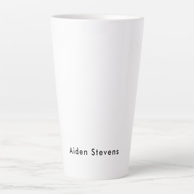 Stilvoll Einfach Schlicht Schwarz & Weiß Minimalis Milchtasse (Vorderseite)