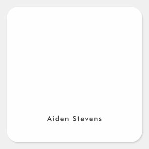 Stilvoll Einfach Schlicht Schwarz & Weiß Minimalis Quadratischer Aufkleber