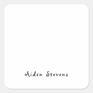 Stilvoll Einfach Schlicht Schwarz & Weiß Minimalis Quadratischer Aufkleber