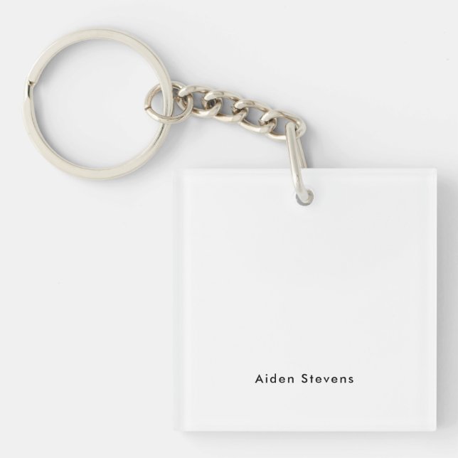Stilvoll Einfach Schlicht Schwarz & Weiß Minimalis Schlüsselanhänger (Vorderseite)