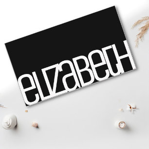 Stilvoll Einfach Schlichtes Schwarz-weißes Minimal Visitenkarte