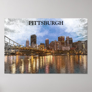 Stilvoll eingerichtetes Stadtviertel Pittsburgh Poster