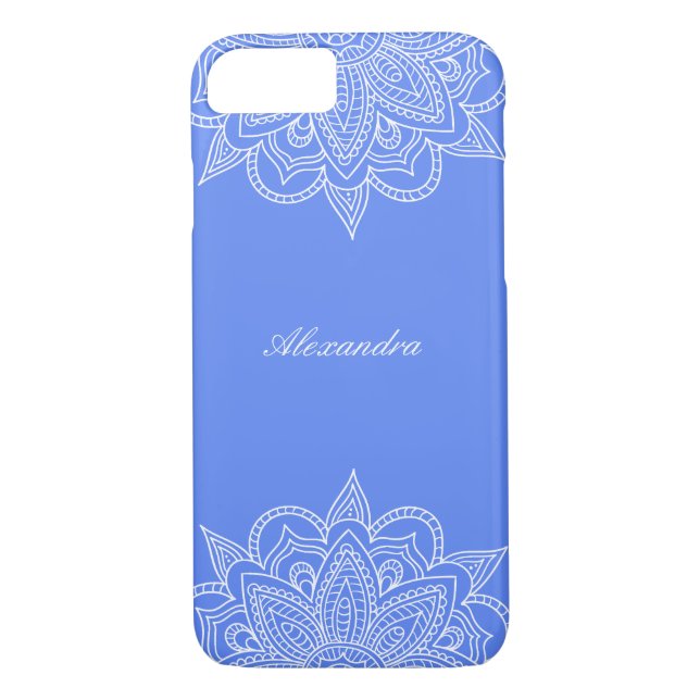 Stilvoll & elegant Blue & White Mandala Lace Case-Mate iPhone Hülle (Rückseite)