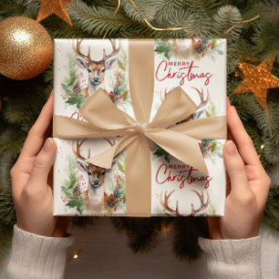 Stilvoll & elegant Grün des Hirschen Geschenkpapier