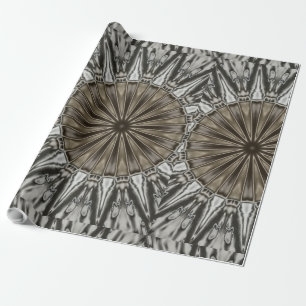 Stilvoll Elegant Kaleidoskop Design Brown Gray Geschenkpapier