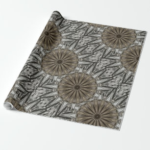 Stilvoll Elegant Kaleidoskop Design Brown Gray Geschenkpapier