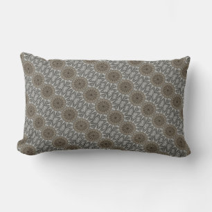 Stilvoll Elegant Kaleidoskop Design Brown Gray Lendenkissen