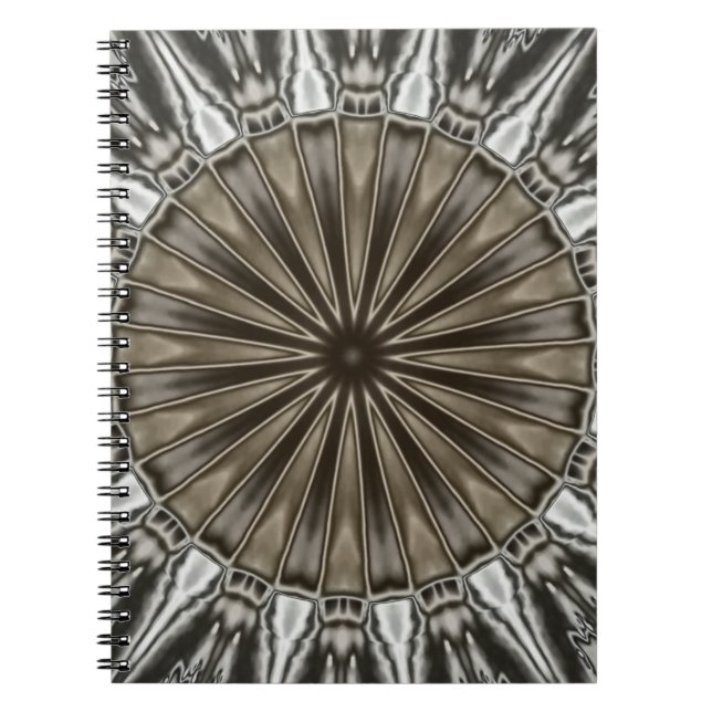 Stilvoll Elegant Kaleidoskop Design Brown Gray Notizblock (Vorderseite)