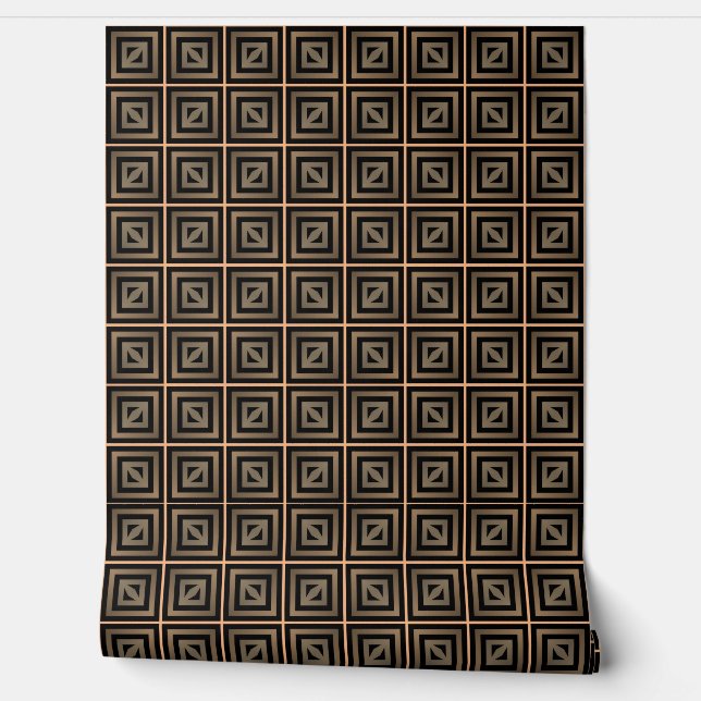 Stilvoll Elegant Retro Geometric Classy Deko Brown Tapete (Abrollen)