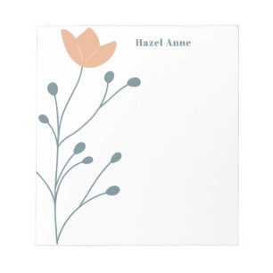 Stilvoll Elegante Moderne Blumen Floral Botanisch Notizblock