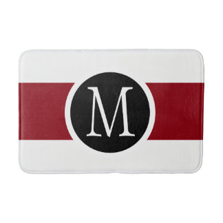 Stilvoll elegante schwarze, weiße u. rote Linie Badematte