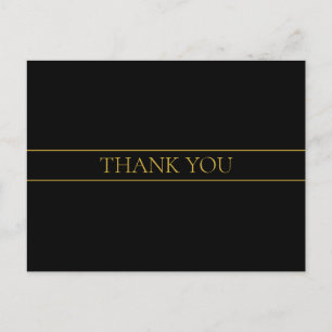 Stilvoll Elegantes Danke Gold Text & Streifen Postkarte