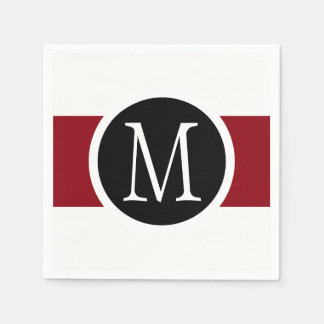 Stilvoll elegantes Monogramm aus schwarz, weiß und Serviette