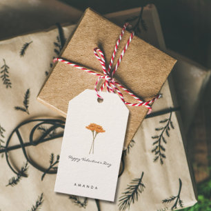 Stilvoll floral Simple Valentine's Geschenkmarke Geschenkanhänger