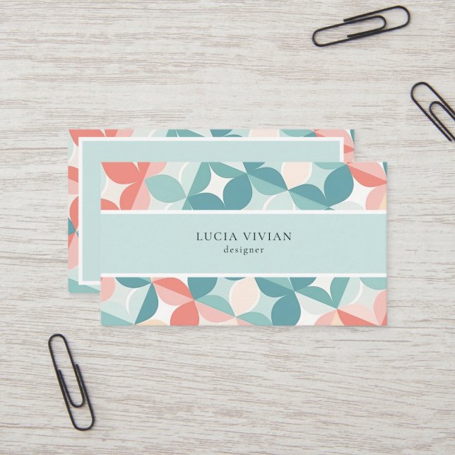 Stilvoll floral Tile Patten Designer Visitenkarte (Vorderseite/Rückseite Beispiel)
