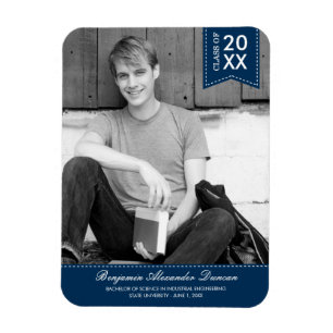 Stilvoll gehefteter Abschluss Announcement Magnet