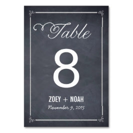 Stilvoll gekleidete Tischnummer