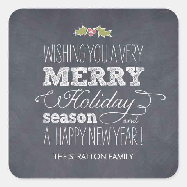 Stilvoll gekleidete Weihnachts-/Feiertagsaufkleber Quadratischer Aufkleber (Vorderseite)
