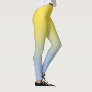 Stilvoll gelb bis leicht blau glänzend leggings