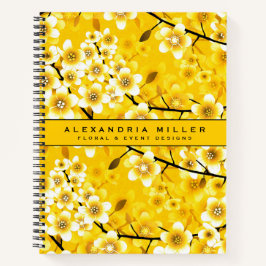 Stilvoll gelbblühende Blume Notizbuch