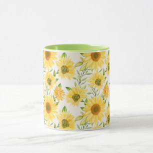 Stilvoll gelbe Sonnenblumenmuster Tasse