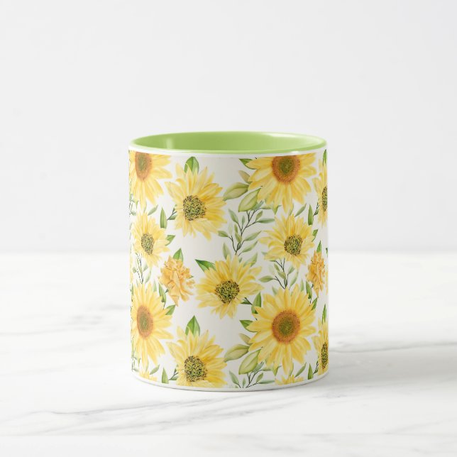 Stilvoll gelbe Sonnenblumenmuster Tasse (Zentrum)