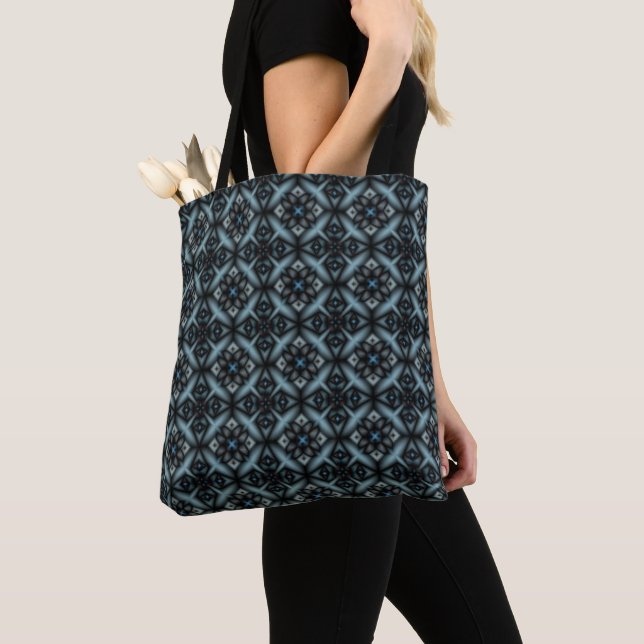 stilvoll, geometrisch, blau, schwarz, orientalisch (Von Nahem)
