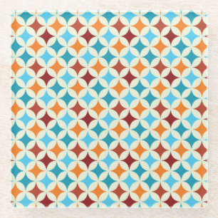 Stilvoll geometrisch: Vintage nahtloses Muster Glasuntersetzer