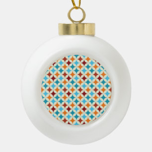 Stilvoll geometrisch: Vintage nahtloses Muster Keramik Kugel-Ornament