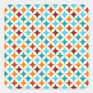 Stilvoll geometrisch: Vintage nahtloses Muster Quadratischer Aufkleber