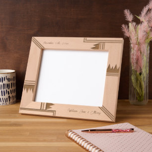 Stilvoll geometrischer Individuelle Name-Holzlaser Geätzte Rahmen