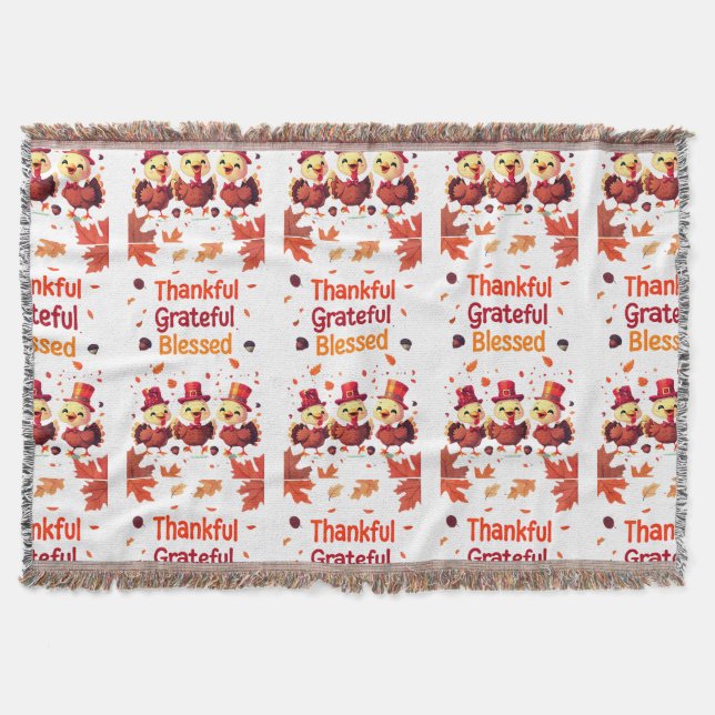 Stilvoll gesegnet, dankbar Dankbarer Erntedank Decke (Vorderseite)