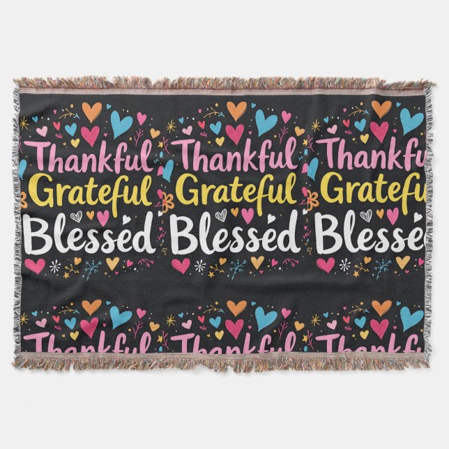 Stilvoll gesegnet, dankbar Dankbarer Erntedank Decke (Vorderseite)