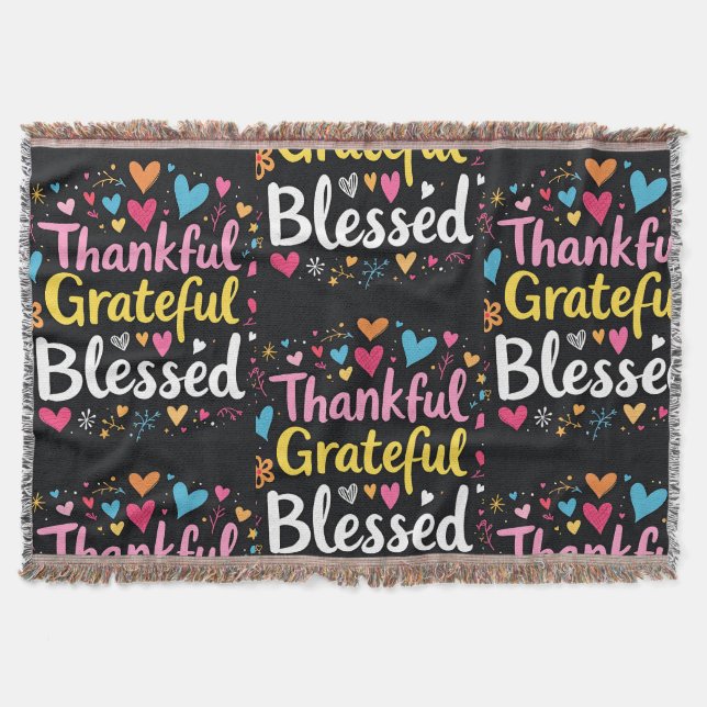 Stilvoll gesegnet, dankbar Dankbarer Erntedank Decke (Vorderseite)