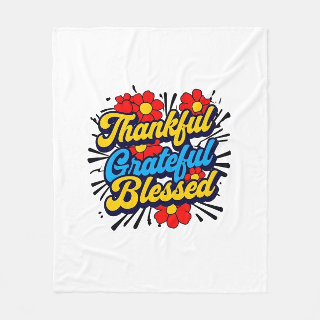 Stilvoll gesegnet, dankbar Dankbarer Erntedank Fleecedecke (Vorderseite)