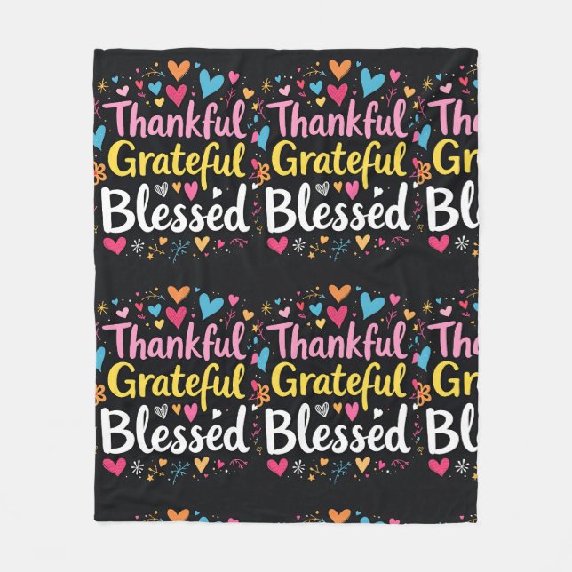 Stilvoll gesegnet, dankbar Dankbarer Erntedank Fleecedecke (Vorderseite)