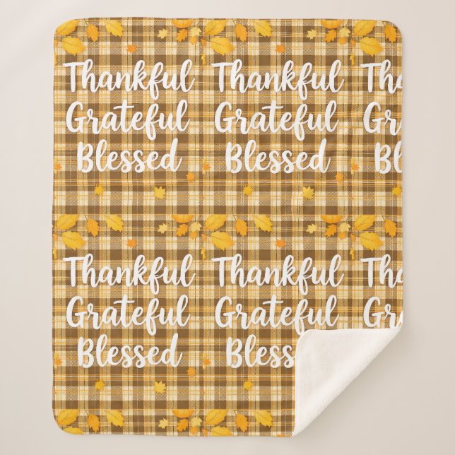 Stilvoll gesegnet, dankbar Dankbarer Erntedank Sherpadecke (Vorderseite)