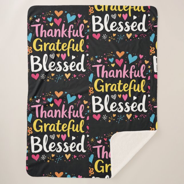 Stilvoll gesegnet, dankbar Dankbarer Erntedank Sherpadecke (Vorderseite)