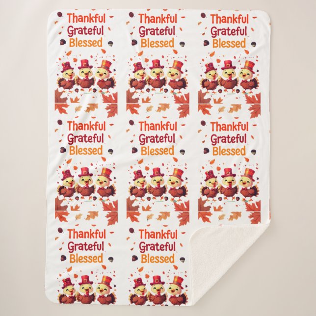 Stilvoll gesegnet, dankbar Dankbarer Erntedank Sherpadecke (Vorderseite)