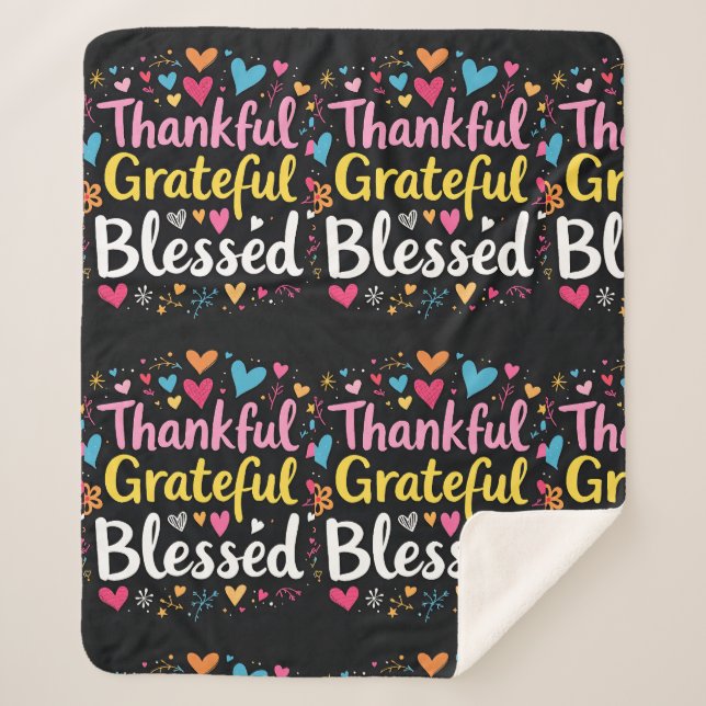 Stilvoll gesegnet, dankbar Dankbarer Erntedank Sherpadecke (Vorderseite)