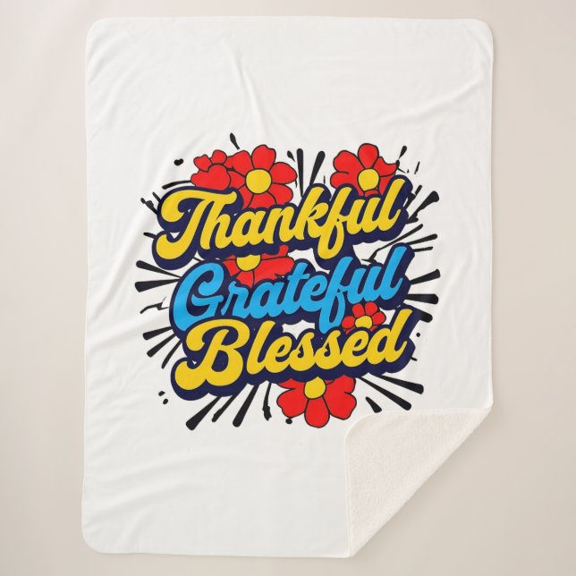 Stilvoll gesegnet, dankbar Dankbarer Erntedank Sherpadecke (Vorderseite)
