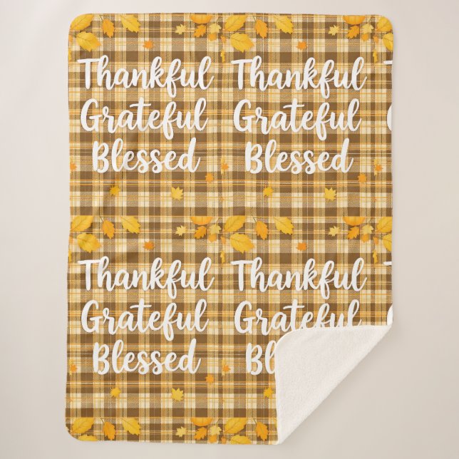 Stilvoll gesegnet, dankbar Dankbarer Erntedank Sherpadecke (Vorderseite)