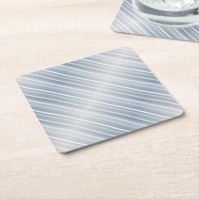 Stilvoll gestreift grau-blau rechteckiger pappuntersetzer (angewinkelt)