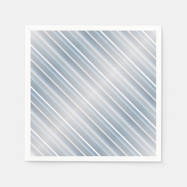 Stilvoll gestreift grau-blau serviette (Vorderseite)