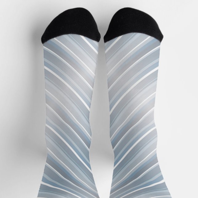 Stilvoll gestreift grau-blau socken (Oben)