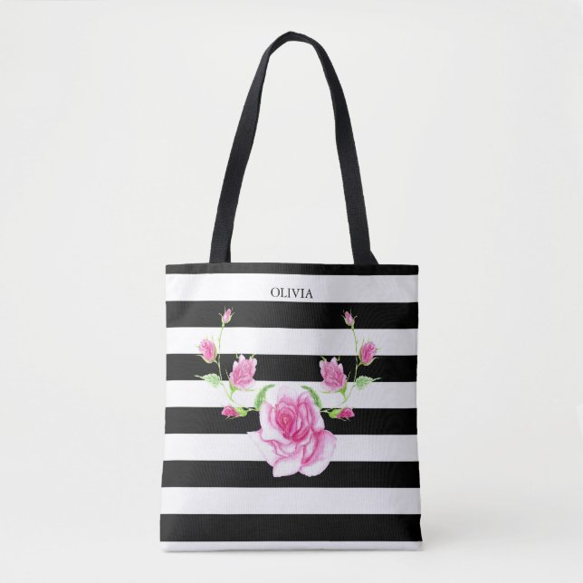 Stilvoll gestreift | Rosa Rose (Vorderseite)