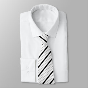 Stilvoll gestreiftes Muster Schwarz-Weiß-Neck-Tie Krawatte