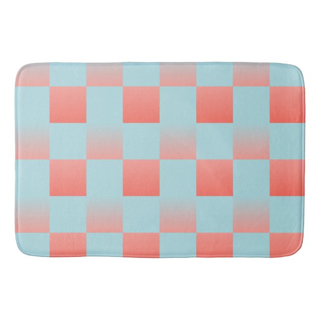 Stilvoll gestuftes Pulver blaue Korallen rosa Badematte (Vorderseite)