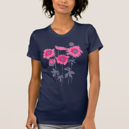 Stilvoll gezackte, rosa und graue Pappeln T-Shirt