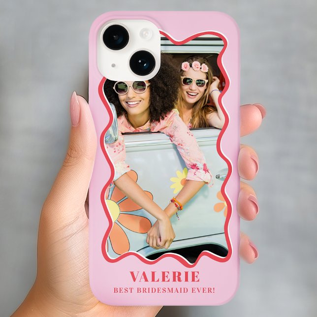 Stilvoll Girly Pink Red Wavy Case-Mate iPhone Hülle (Von Creator hochgeladen)